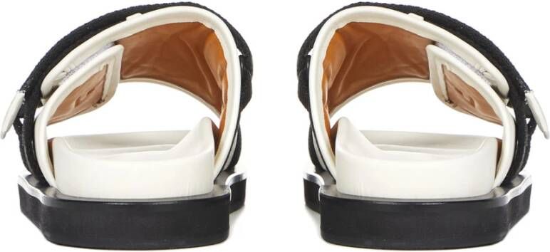 Ambush Tweekleurige leer- en nylon slippers Zwart Heren