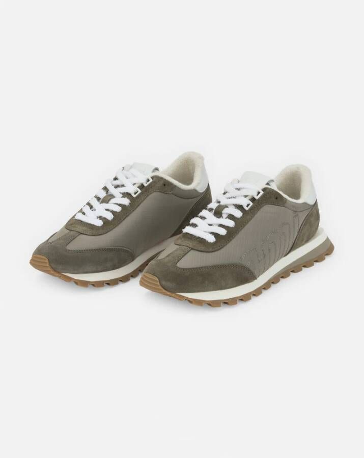 Ami Paris Groene Logo Sneakers Gray Heren