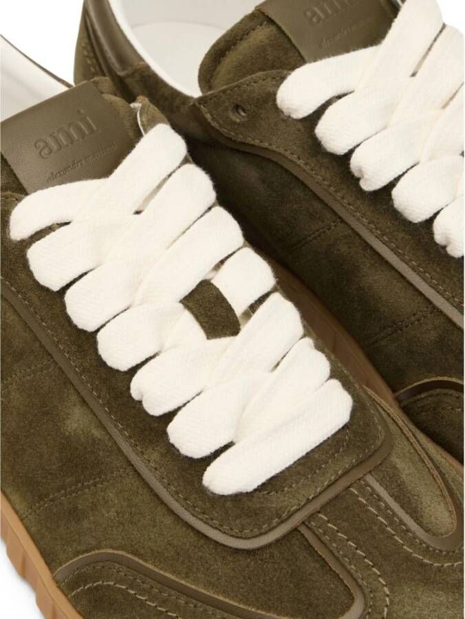 Ami Paris Olijfgroene Veterschoenen