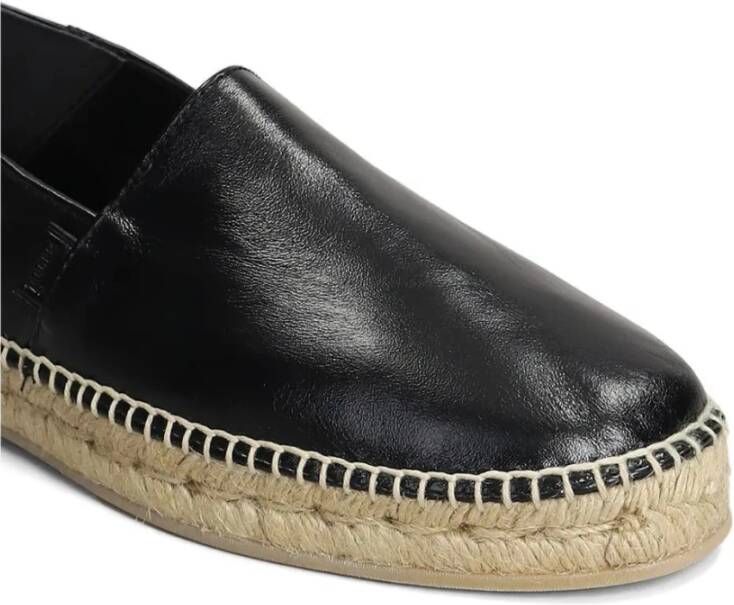 Ami Paris Stijlvolle Zwarte Leren Espadrilles