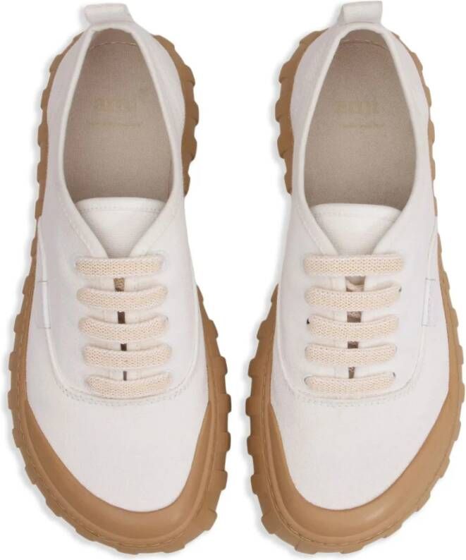 Ami Paris Witte Canvas Tempo Sneakers White Heren