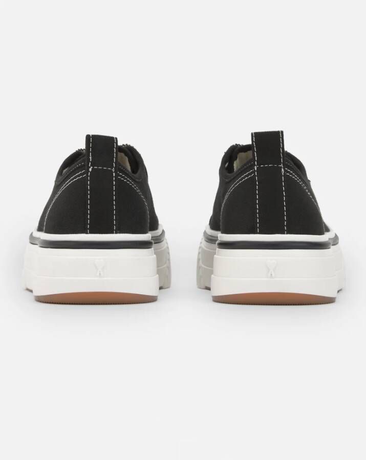 Ami Paris Zwarte Sneakers met Witte Zool Black Heren