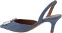Amina Muaddi Gedrukte Denim Sling Pumps met Spiegelaccessoire - Thumbnail 2