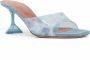 Amina Muaddi Blauwe Slip-On Muiltjes met Plexiglas Hak - Thumbnail 3