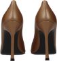 Amina Muaddi Bruin Leren Hoge Hakken Pumps - Thumbnail 2