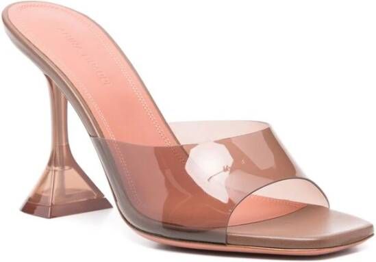 Amina Muaddi Bruine hoge hak open neus schoenen Brown Dames