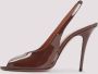 Amina Muaddi Elegante Stiletto Hiel Slingback Sandalen Brown Dames - Thumbnail 18