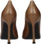 Amina Muaddi Bruine Leren Hoge Hakken Pumps - Thumbnail 2