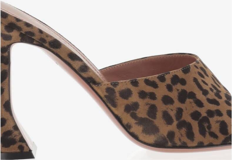 Amina Muaddi Dierenprint Leren Sandalen