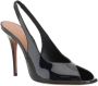 Amina Muaddi Elegante Stiletto Sandalen met Satijnen Afwerking Black Dames - Thumbnail 2