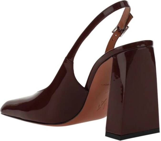 Amina Muaddi Geometrische leren Slingback Charlotte Pumps