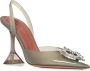 Amina Muaddi Almond Wit Transparant PVC Kristallen Broche Pumps White Dames - Thumbnail 3