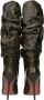 Amina Muaddi Ruffled-Effect Stiletto Heel Enkellaarzen Brown Dames - Thumbnail 2