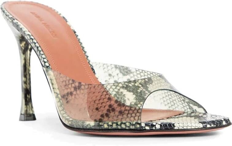 Amina Muaddi Groene Slange Sandalen voor Vrouwen