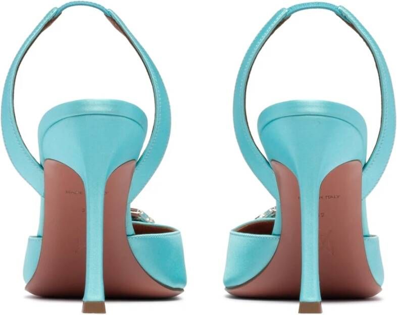 Amina Muaddi Kristal Applicatie Puntige Neus Pumps