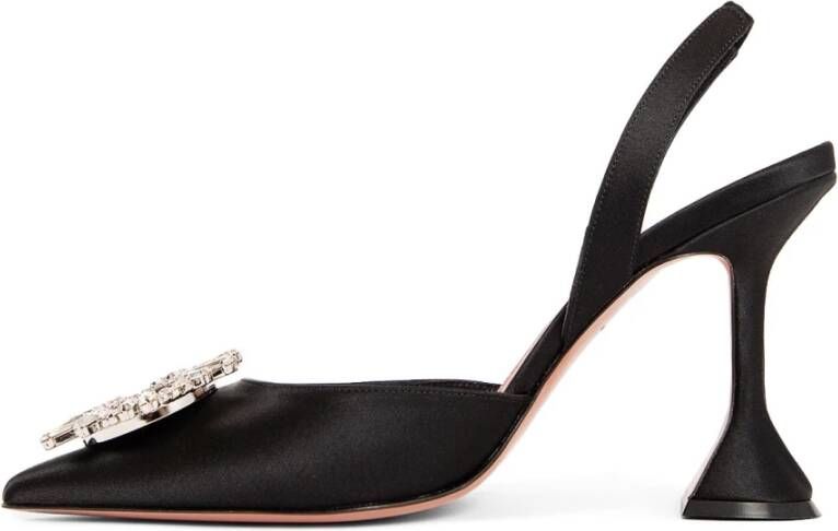 Amina Muaddi Kristal Broche Slingback Sandalen