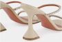 Amina Muaddi Kristalversierde Beige Canvas Slipper - Thumbnail 2