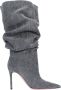 Amina Muaddi Laarzen Denim Gray Dames - Thumbnail 3