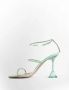Amina Muaddi Kristal Vanille Sandaal met Gouden Accenten Beige Dames - Thumbnail 2