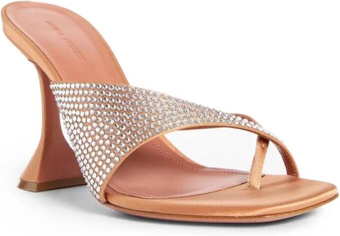 Amina Muaddi Oranje Instap Schoenen met Kristal Details