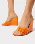 Amina Muaddi Oranje Plateau Sandalen met Gestempeld Leer - Thumbnail 2