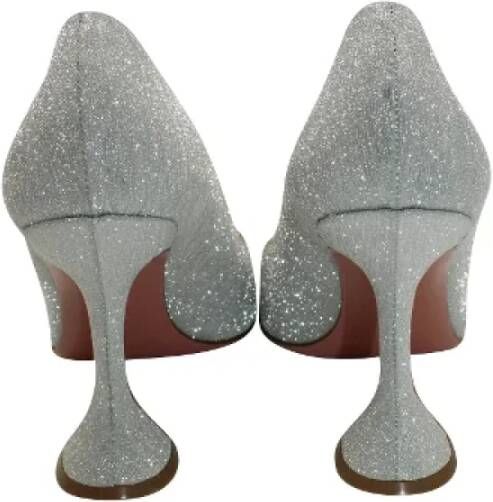 Amina Muaddi Pre-owned Canvas heels Gray Dames