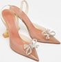 Amina Muaddi Pre-owned Fabric heels Beige Dames - Thumbnail 4
