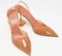 Amina Muaddi Pre-owned Fabric heels Brown Dames - Thumbnail 4
