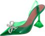 Amina Muaddi Pre-owned Fabric heels Green Dames - Thumbnail 2