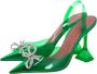 Amina Muaddi Pre-owned Fabric heels Green Dames - Thumbnail 4