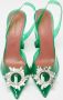 Amina Muaddi Pre-owned Fabric heels Green Dames - Thumbnail 3
