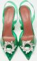 Amina Muaddi Pre-owned Fabric heels Green Dames - Thumbnail 3