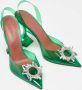 Amina Muaddi Pre-owned Fabric heels Green Dames - Thumbnail 4