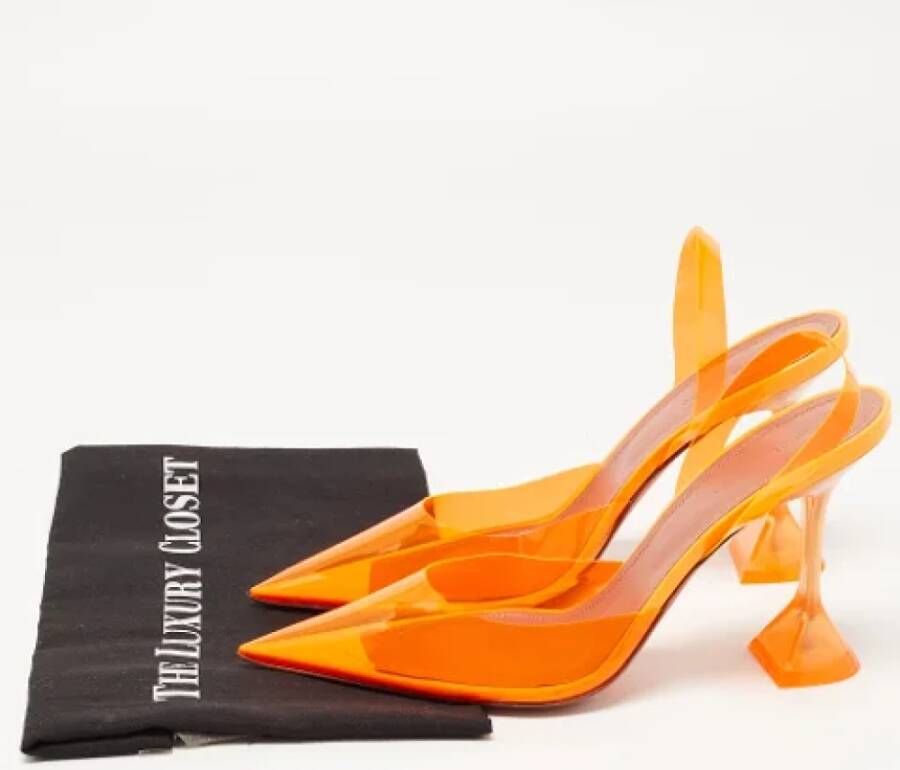 Amina Muaddi Pre-owned Fabric heels Orange Dames