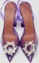 Amina Muaddi Pre-owned Fabric heels Purple Dames - Thumbnail 3