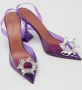 Amina Muaddi Pre-owned Fabric heels Purple Dames - Thumbnail 4