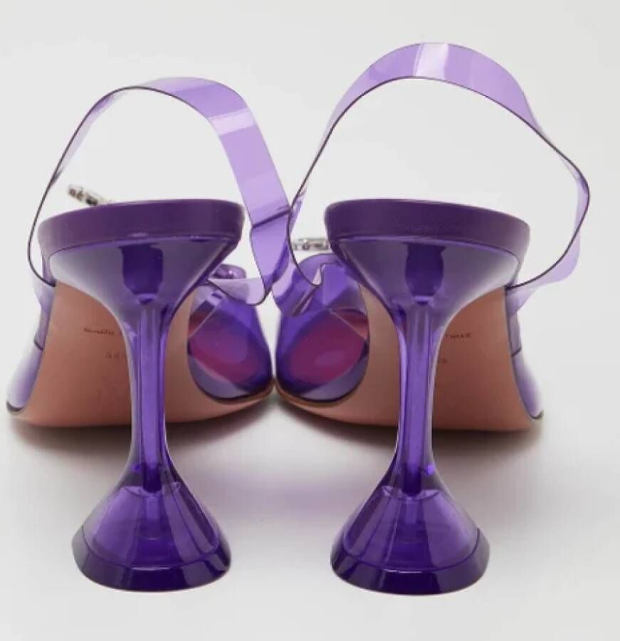 Amina Muaddi Pre-owned Fabric heels Purple Dames