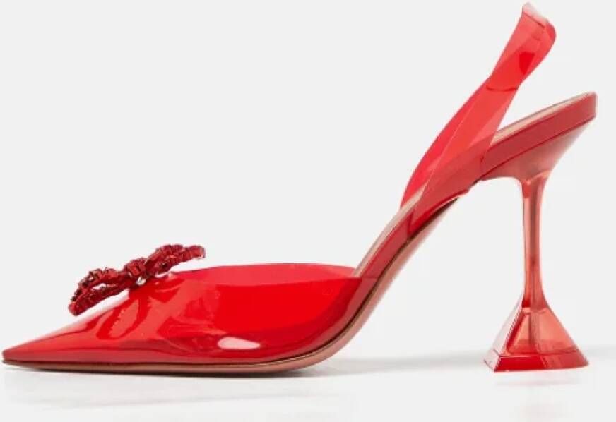 Amina Muaddi Pre-owned Fabric heels Red Dames