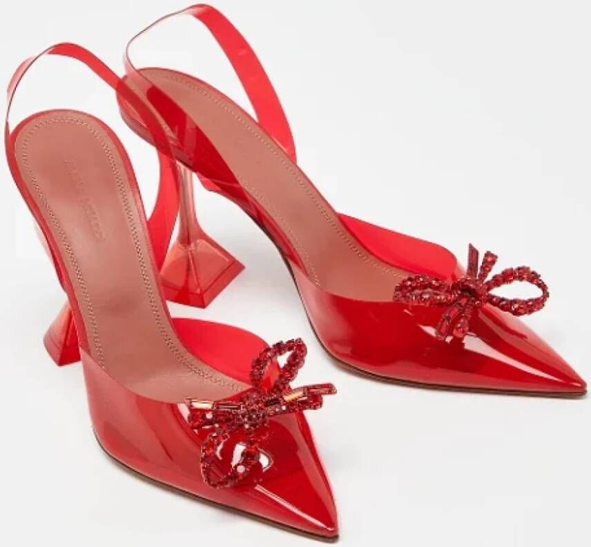 Amina Muaddi Pre-owned Fabric heels Red Dames