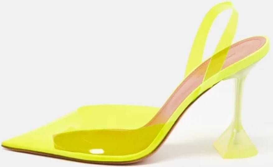 Amina Muaddi Pre-owned Fabric heels Yellow Dames