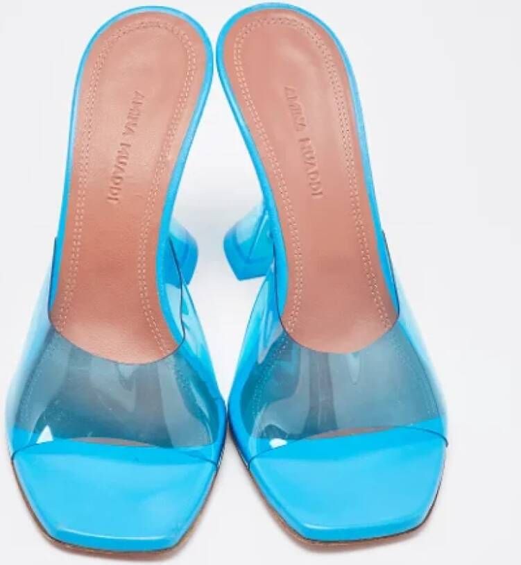 Amina Muaddi Pre-owned Fabric sandals Blue Dames