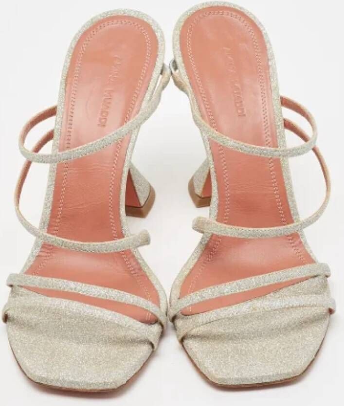 Amina Muaddi Pre-owned Fabric sandals Gray Dames