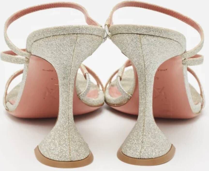 Amina Muaddi Pre-owned Fabric sandals Gray Dames