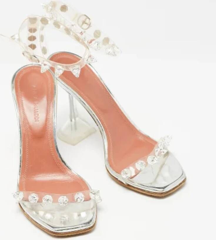 Amina Muaddi Pre-owned Fabric sandals White Dames