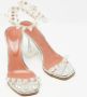 Amina Muaddi Pre-owned Fabric sandals White Dames - Thumbnail 4
