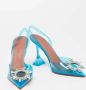 Amina Muaddi Pre-owned Leather heels Blue Dames - Thumbnail 4
