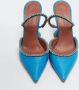 Amina Muaddi Pre-owned Leather heels Blue Dames - Thumbnail 3