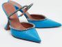 Amina Muaddi Pre-owned Leather heels Blue Dames - Thumbnail 4