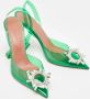 Amina Muaddi Pre-owned Leather heels Green Dames - Thumbnail 4
