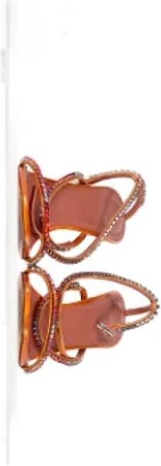 Amina Muaddi Pre-owned Leather heels Orange Dames